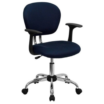 Scranton & Co Mid-Back Mesh Task Office Chair with Arms in Navy