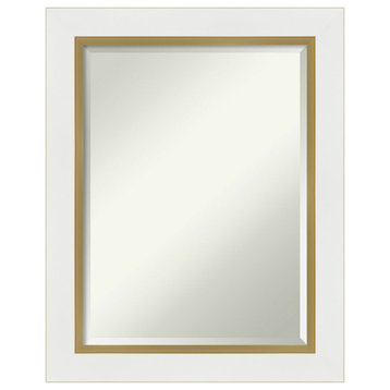 Eva White Gold Beveled Wall Mirror - 23.25 x 29.25 in.