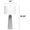 Lalia Home Concrete Pillar Table Lamp With White Fabric Shade