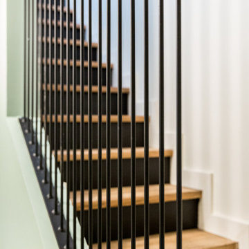 Détail de l'escalier en métal