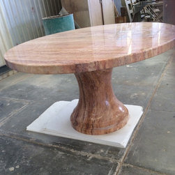 Custom Carved Autumn Vein-Cut Table - Table Tops And Bases