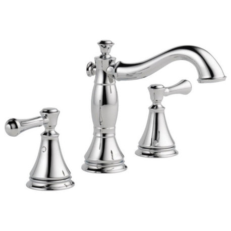 Delta Cassidy Two Handle Widespread Bathroom Faucet, Polished Chrome