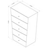 33” Wide Modern Vailan Accent Chest Mirrored Glass Finish 5 Drawers Clear Pulls