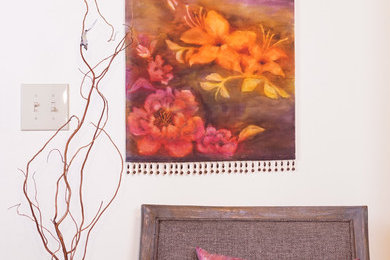 Tropical Flowers Watercolor Silk Tapestry