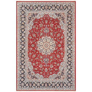 Pasargad AZ Collection Hand-Knotted Silk and Wool Area Rug, 5'x7'8"