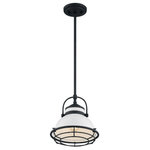 Nuvo Lighting - Nuvo Lighting Upton - 1 Light Small Pendant, Gloss White/Black Finish - Upton; 1 Light; Small Pendant Fixture; Gloss BlackUpton 1 Light Small  Gloss White/BlackUL: Suitable for damp locations Energy Star Qualified: n/a ADA Certified: n/a  *Number of Lights: Lamp: 1-*Wattage:60w A19 Medium Base bulb(s) *Bulb Included:No *Bulb Type:A19 Medium Base *Finish Type:Gloss White/Black