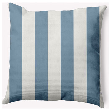 20x20" Graduated Stripe Nautical Decorative Indoor Pillow, Dusty Smoke