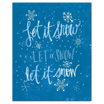 DDCG - Blue "Let It Snow" Canvas Wall Art, 16"x20" - Spread holiday cheer this Christmas season by transforming your home into a festive wonderland with spirited designs. This Blue "Let It Snow" 16x20 Canvas Wall Art makes decorating for the holidays and cultivating your Christmas style easy. With durable construction and finished backing, our Christmas wall art creates the best Christmas decorations because each piece is printed individually on professional grade tightly woven canvas and built ready to hang. The result is a very merry home your holiday guests will love.