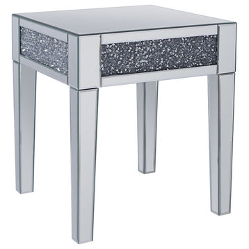 Noralie End Table, Mirrored and Faux Diamonds