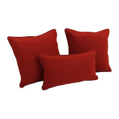 red and beige throw pillows