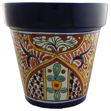 Mexican Ceramic Flower Pot Planter Folk Art Pottery Handmade Talavera 16