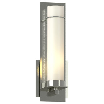 New Town Wall Sconce, Sterling, Opal Glass