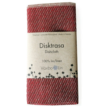 Linen Disktrasa Dishcloth, Red