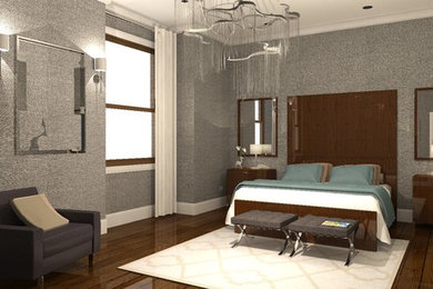 Transitional bedroom in New York.