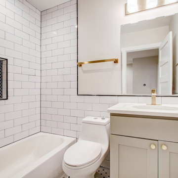 Bathroom Remodeling With Corner Tub, Standing Shower, Sink & Extra Cabinet Space