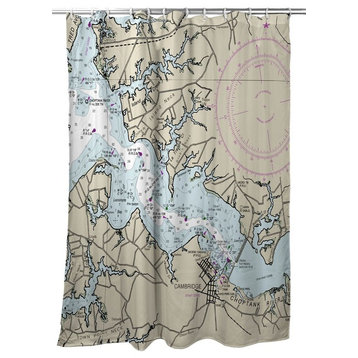 Betsy Drake Cambridge, MD Nautical Map Shower Curtain