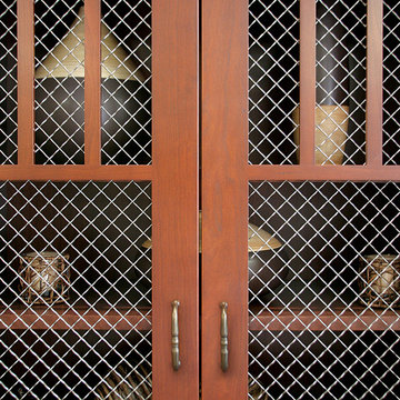 Wood Frame Door w/Wire Mesh Insert