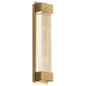Tower 14" LED Wall Sconce 3500K, Aged Brass