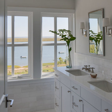 Bathroom with Water View - Arrowhead Point - Cape Cod, MA - Custom Home