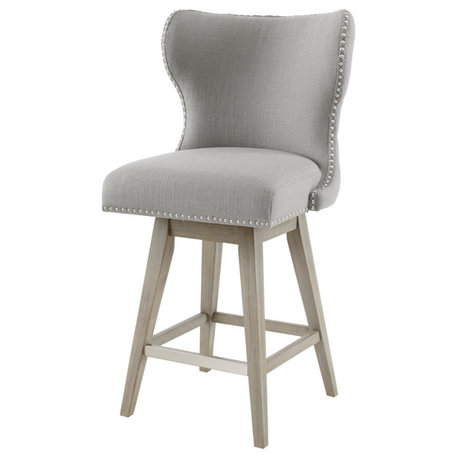 Hancock Wingback 27" Counter Stool, Grey