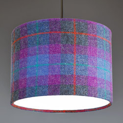 Harris Tweed Purple Check Lamp Shade - Lampshades