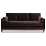 Jennifer Taylor Home - Knox 84" Modern Farmhouse Sofa, Deep Brown Performance Velvet - The perfect blend between casual comfort and style, the Knox Seating Collection by Jennifer Taylor Home brings cozy modern feelings into any space. The natural wood base and legs make a striking combination with the luxurious velvet upholstery. The back and arm pillows are all removable and reversible for the ultimate convenience of care. Whether you're lounging alone or entertaining friends, let the Knox chair and sofa be the quintessential backdrop of your daily routine.
