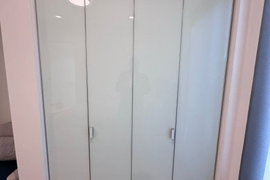 Trendy closet photo in Orange County