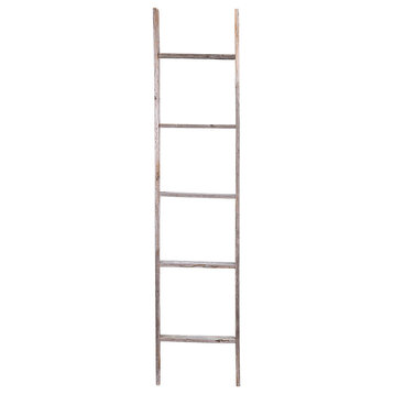Jolene Reclaimed Barn Wood Rustic Ladder, 5'