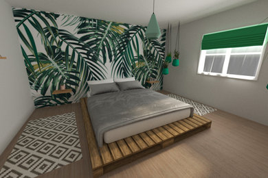 Scandinavian bedroom with botanic features