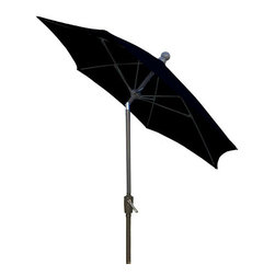 FiberBuilt Umbrellas LLC - FiberBuilt 7.5' Hexagonal Black Patio Umbrella With Champ Bronze Finish - Outdoor Umbrellas