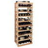4 ft. Open Vertical Display Wine Rack, Rustic Pine, Midnight Black Stain