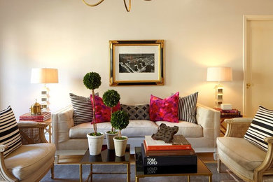 Trendy living room photo in New York