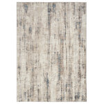 Nourison - Calvin Klein CK022 Infinity 4' x 6' Ivory Grey Blue Modern Indoor Area Rug - A sense of calm. The new abstract rug from the Calvin Klein Infinity collection. The softly textured surface beautifully balances a neutral color palette of grey, blue, and ivory with a raw, nature-inspired pattern. Machine-made for lasting style from softly textured, easy-clean fibers.