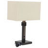 Industrial 24"x9" Metal and Pine Wood Adjustable Table Lamp