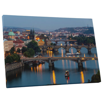 City Skyline "Prague Czech Republic" Gallery Wrapped Canvas Art, 30"x20"