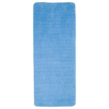 24"X59" Memory Foam Extra Long Bath Mat by Lavish Home, Jacquard Fleece , Blue