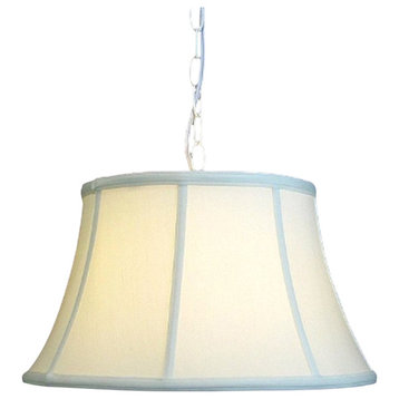 Eggshell Silk 17" Flared Drum Portable Swag Lampshade