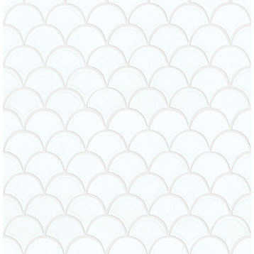 Shaw CS99V Geoscape - 11" x 12" Fan Mosaic Wall Tile - Tile - White