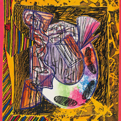 Pink Abstract Artworks - Frank Stella - Products