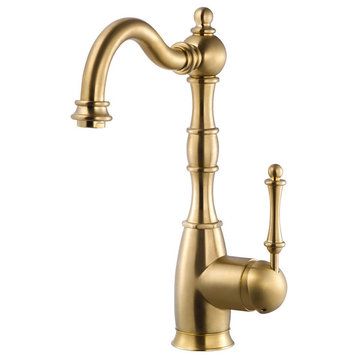 Regal Traditional Solid Brass Bar Faucet, Brushed Brass