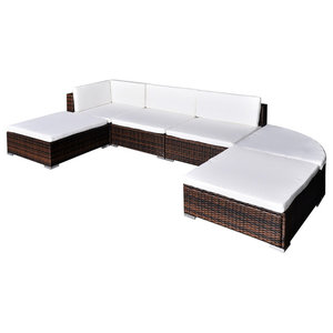 Vidaxl Outdoor Lounge Set 16 Pieces Wicker Poly Rattan Brown Garden Patio Sofa Tropical Outdoor Lounge Sets By Vida Xl International B V