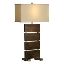 Divide Standing Table Lamp in Pecan - Table Lamps