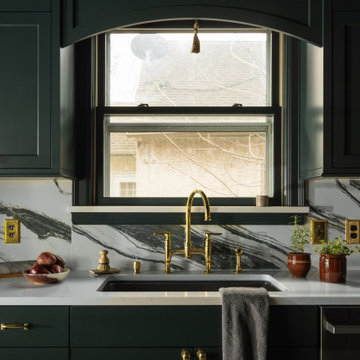 Custom Kitchen Rebuild: Dark Cabinetry, Quartz, and a Record Room Below