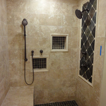 Classic Travertine and Slate bathroom