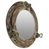 Red/Brown Aluminum Porthole Mirror 12'', Decorative Porthole Mirror, Port Hol