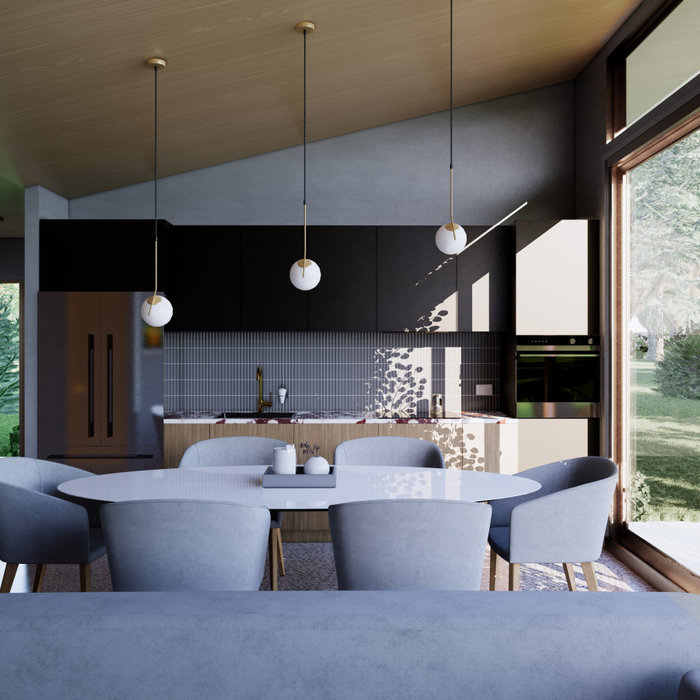 Generous living area- adventurous palette.