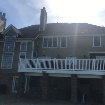 Exterior Stone Work, New Deck Roof, Stained Pine Deck Ceiling, New Deck