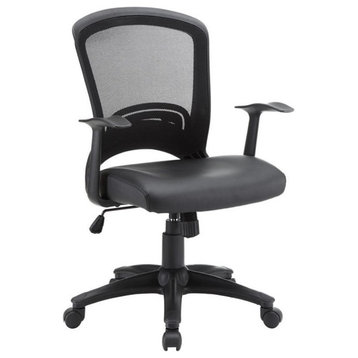 Modway Pulse Modern Style Mesh Vinyl Office Chair in Black Finish