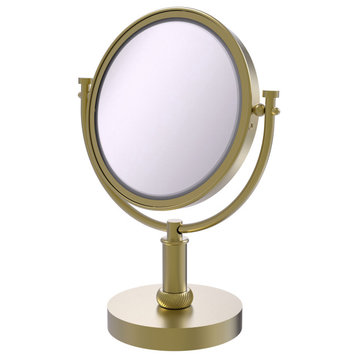 8" Vanity Make-Up Mirror, Satin Brass, 4x Magnification