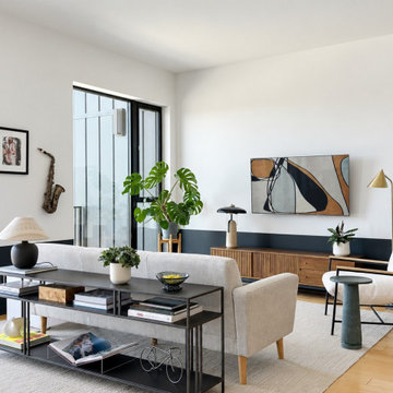 Low Console Adds Storage Behind the Sofa